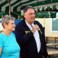 Mit Ovationen verabschiedet:  Ute Flick, hier an der Seite mit Boijemoaster Andreas Rotzinger beim letztjähirgen Volksradfahren